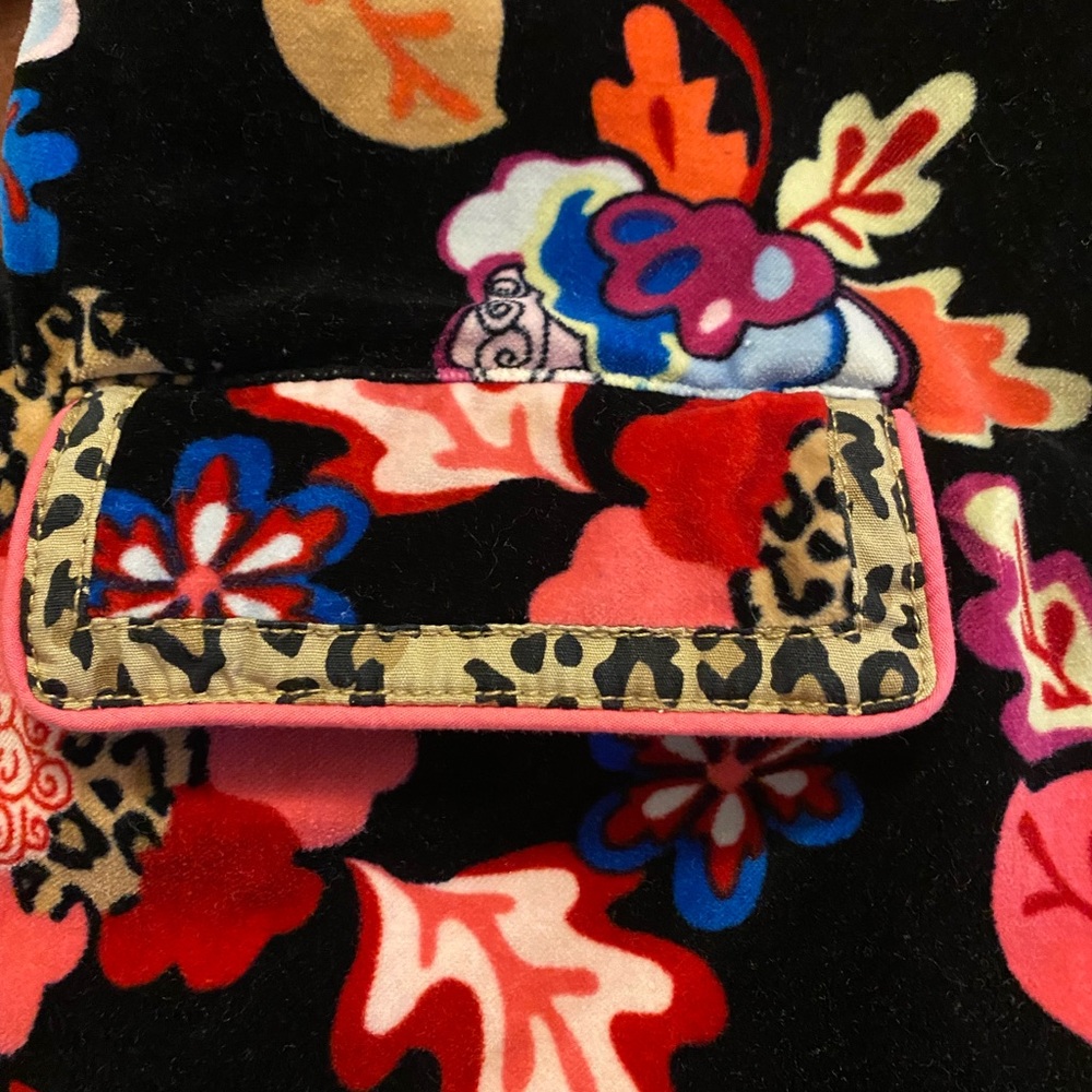 Multicolored Floral Velvet Quilted Peacoat Leopard Details Girls S(5/6) - Picture 8 of 13